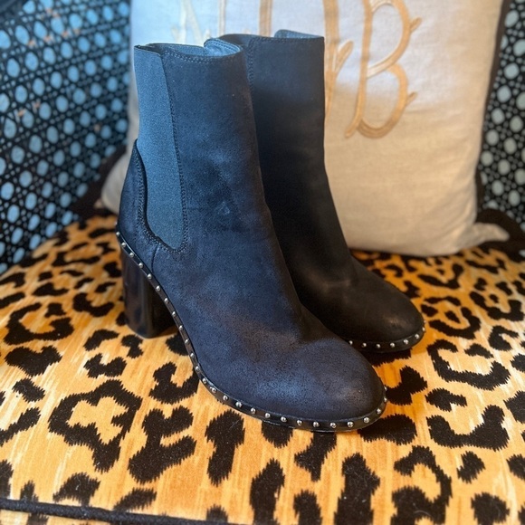 RAG & BONE Romo Waxy Black Leather Studded Chelsea Boots - Picture 2 of 9